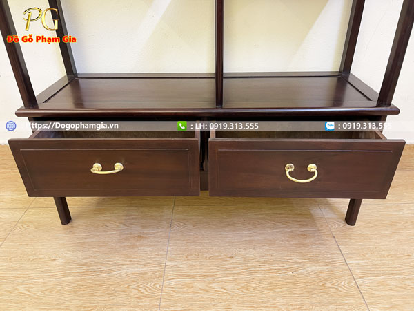 Tủ bày đồ phòng khách dáng tàu đẹp